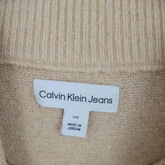 Calvin Klein Jeans Womens Knit Crop Sweater L Mock neck 7CT - Picture 4 of 6